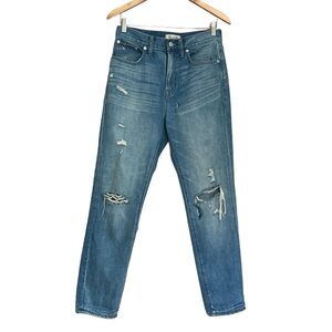 New Madewell The Perfect Vintage Jean Straight Leg Distressed HighRise Size 28